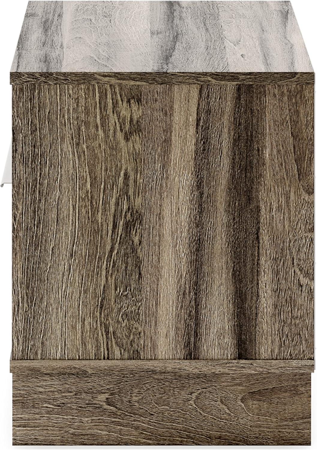 imageSignature Design by Ashley Blairhurst 3 Drawer Nightstand with USB Charging 2875quot Tall Light Grayish BrownBrown