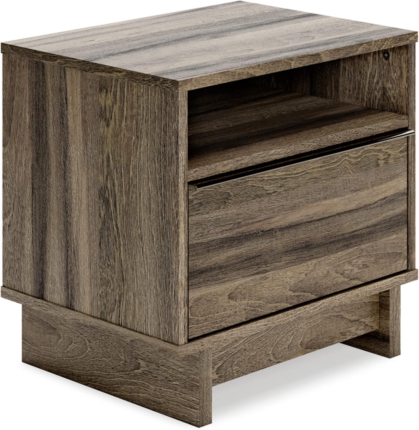 imageSignature Design by Ashley Blairhurst 3 Drawer Nightstand with USB Charging 2875quot Tall Light Grayish BrownBrown