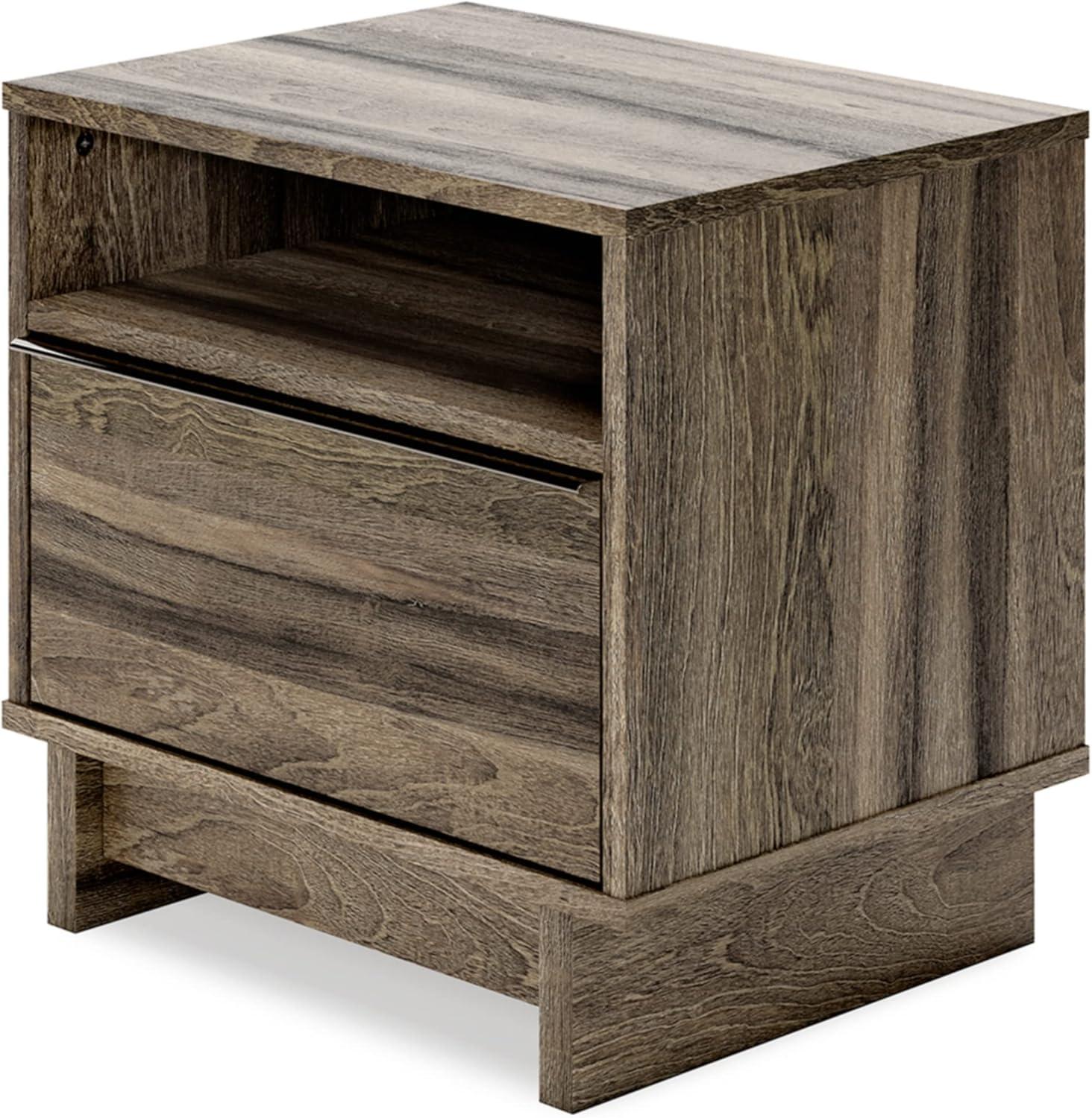 imageSignature Design by Ashley Blairhurst 3 Drawer Nightstand with USB Charging 2875quot Tall Light Grayish BrownBrown