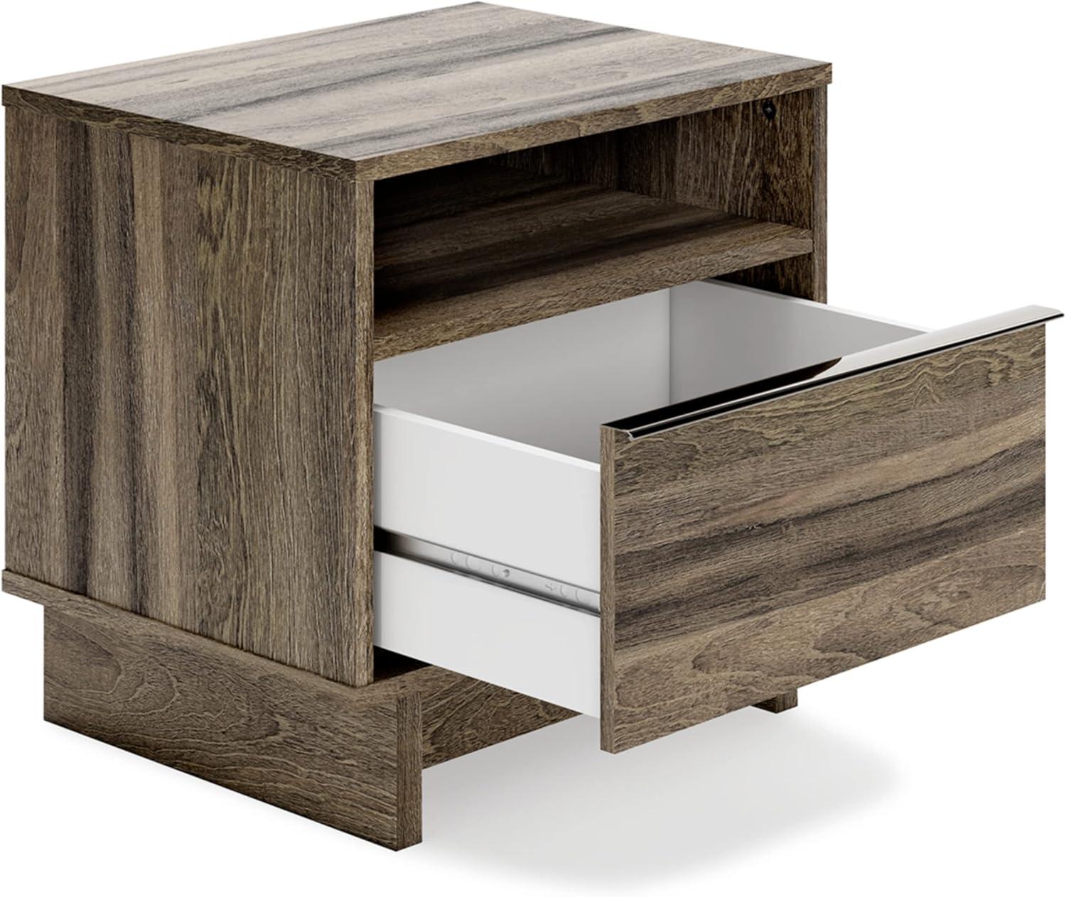 imageSignature Design by Ashley Blairhurst 3 Drawer Nightstand with USB Charging 2875quot Tall Light Grayish BrownBrown