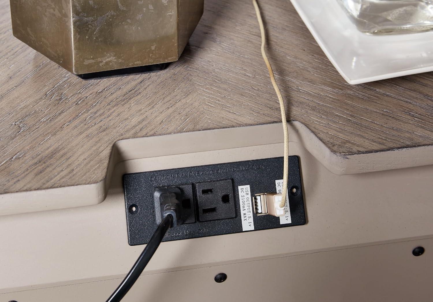 imageSignature Design by Ashley Blairhurst 3 Drawer Nightstand with USB Charging 2875quot Tall Light Grayish BrownBrown Gray