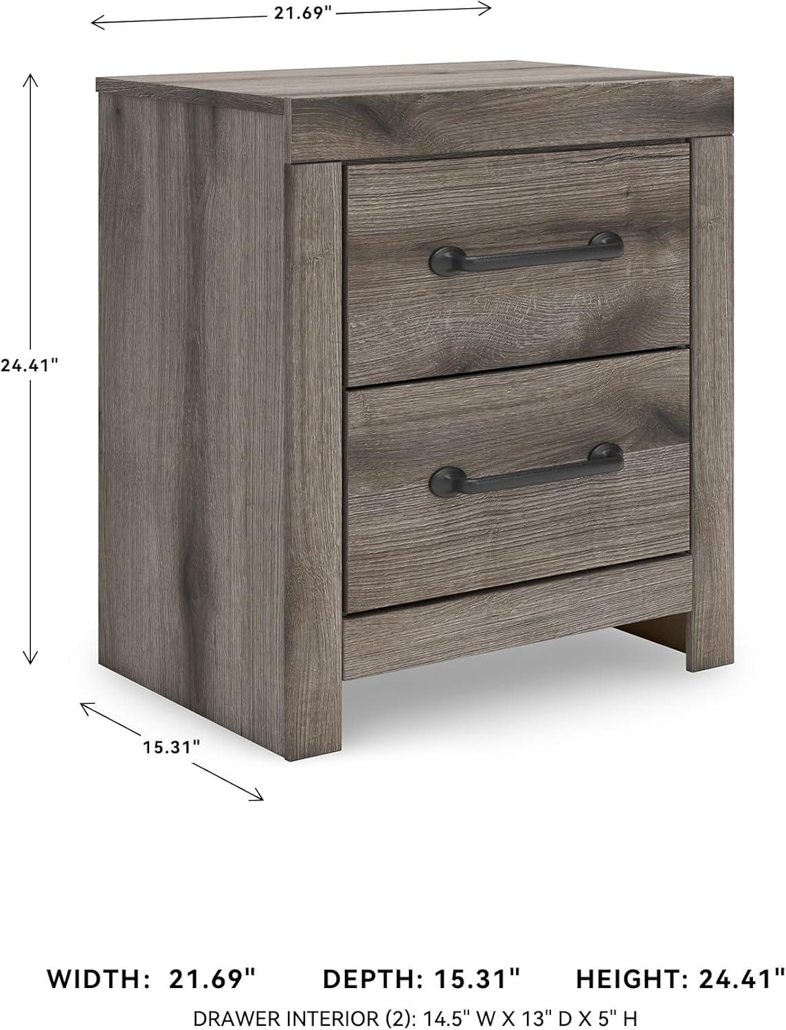 imageSignature Design by Ashley Blairhurst 3 Drawer Nightstand with USB Charging 2875quot Tall Light Grayish BrownBrownGray