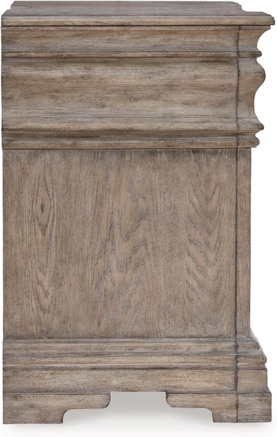 imageSignature Design by Ashley Blairhurst 3 Drawer Nightstand with USB Charging 2875quot Tall Light Grayish BrownBrownGray
