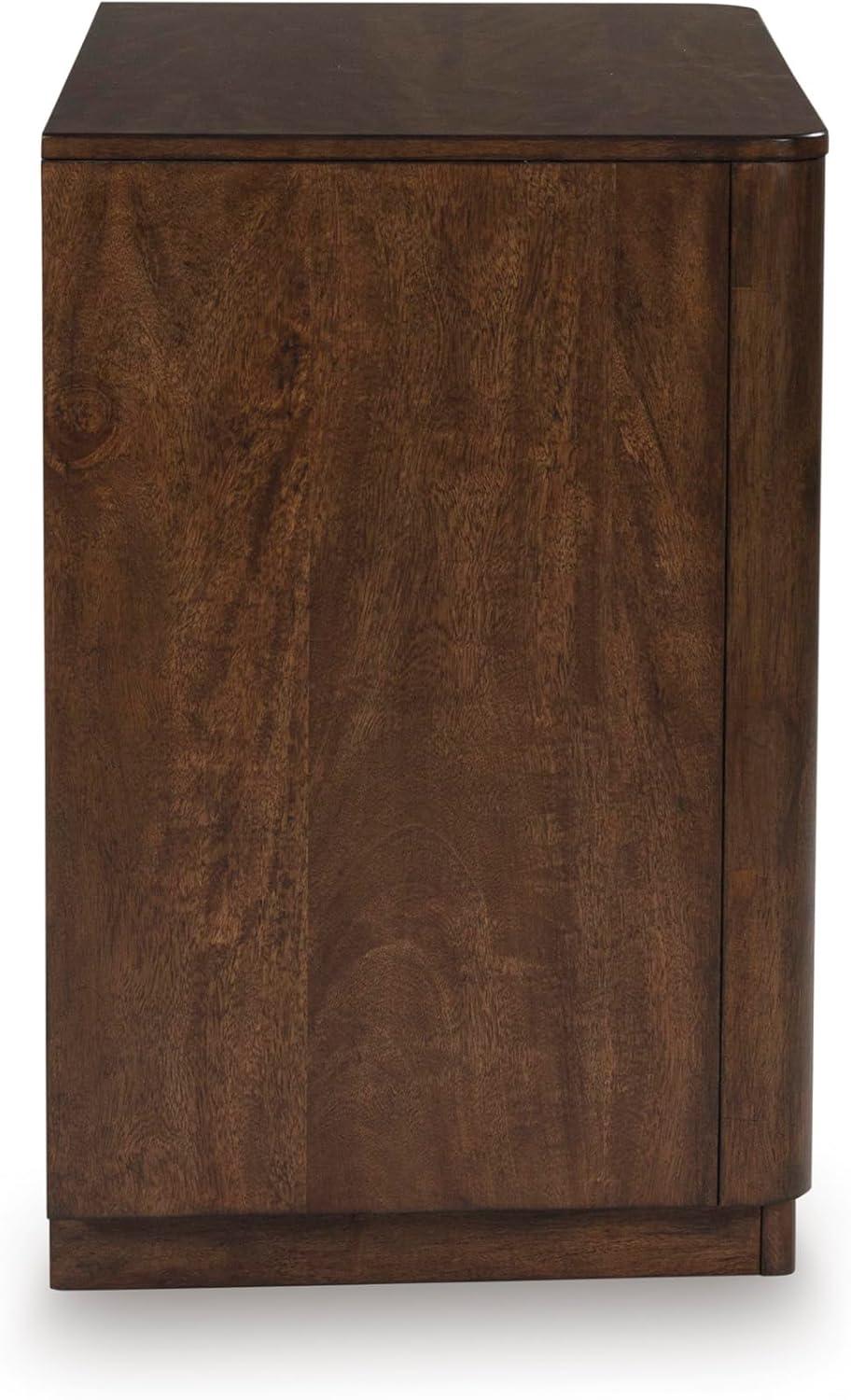 imageSignature Design by Ashley Blairhurst 3 Drawer Nightstand with USB Charging 2875quot Tall Light Grayish BrownDark Brown