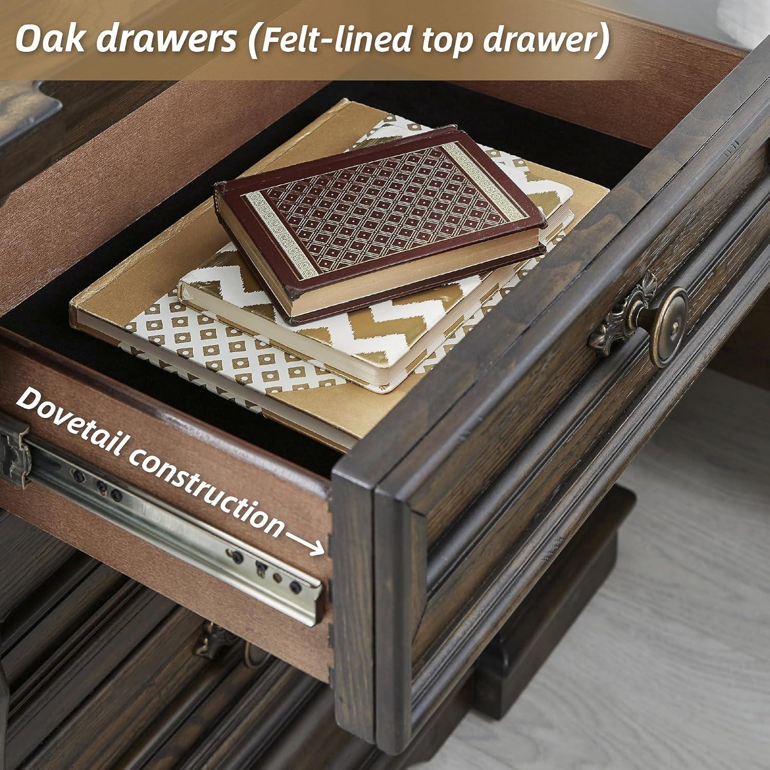 imageSignature Design by Ashley Blairhurst 3 Drawer Nightstand with USB Charging 2875quot Tall Light Grayish BrownDark Brown