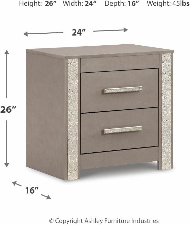 imageSignature Design by Ashley Blairhurst 3 Drawer Nightstand with USB Charging 2875quot Tall Light Grayish BrownGrey