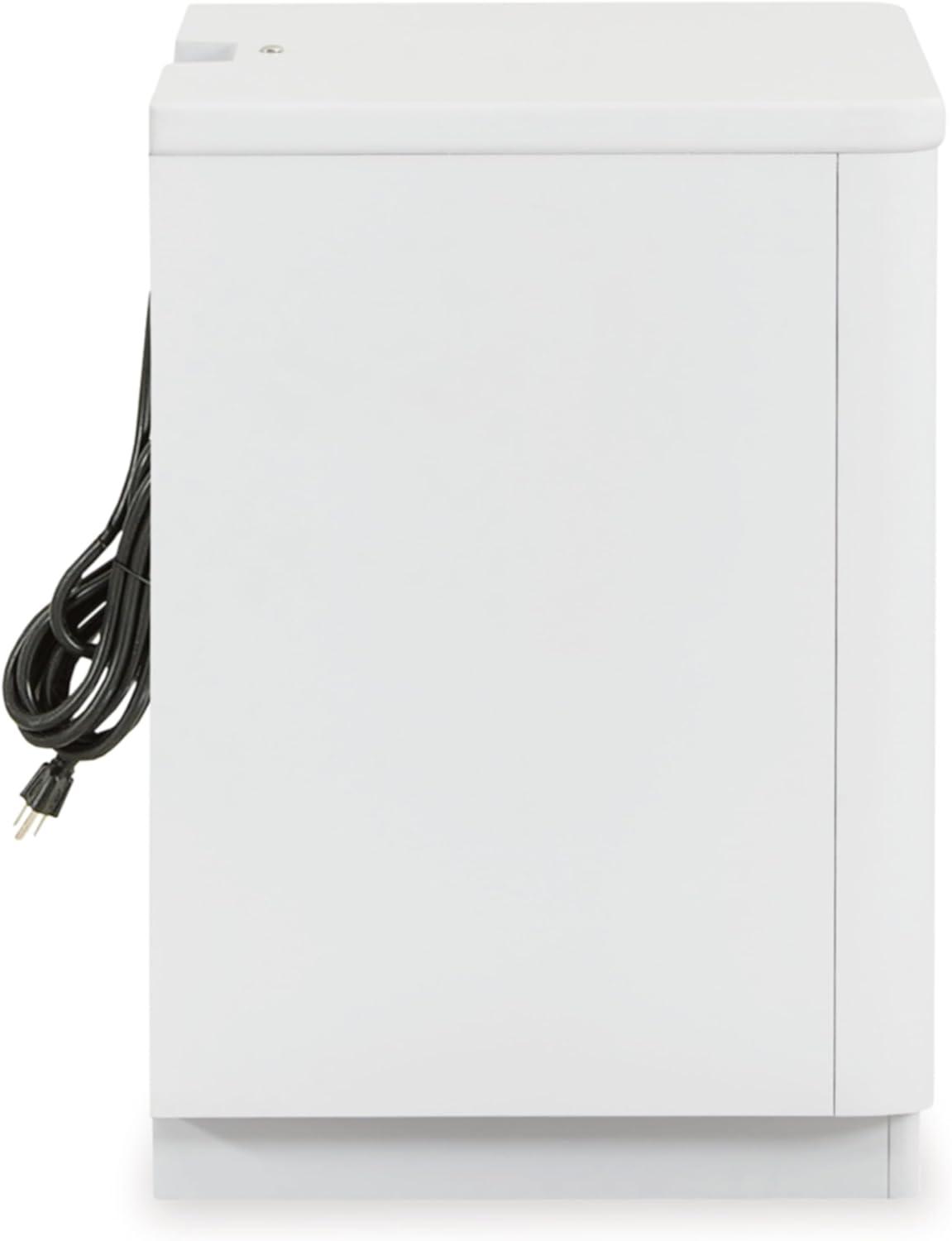 imageSignature Design by Ashley Blairhurst 3 Drawer Nightstand with USB Charging 2875quot Tall Light Grayish BrownWhiteSilver