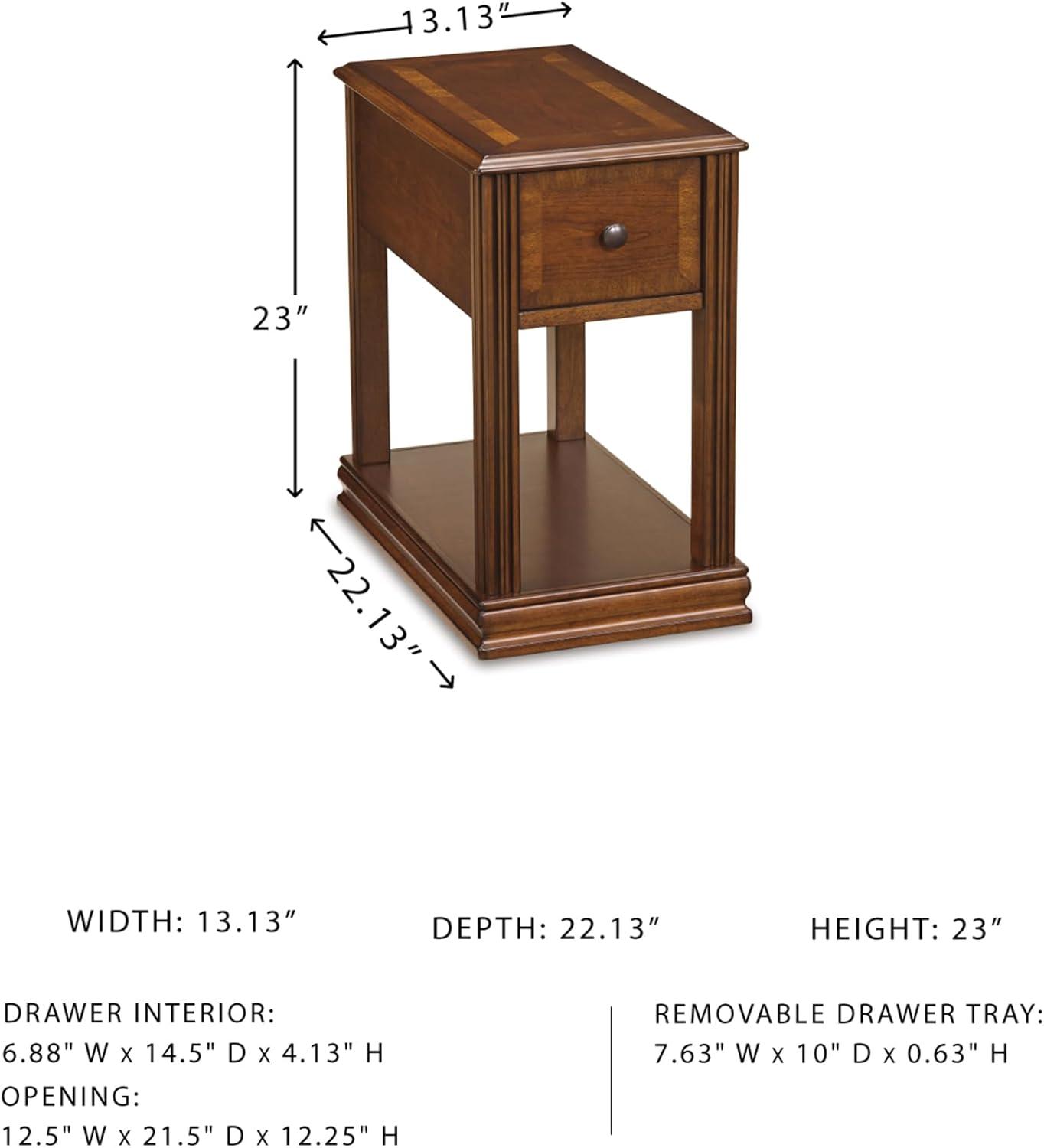 imageSignature Design by Ashley Breegin New Traditional Wooden Chair Side End Table BrownMedium Brown