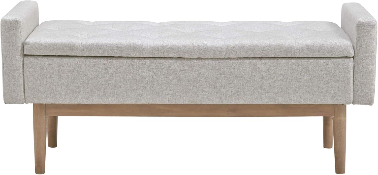 imageSignature Design by Ashley Briarson Tufted Upholstered Accent Bench with Storage Beige ampamp Brown