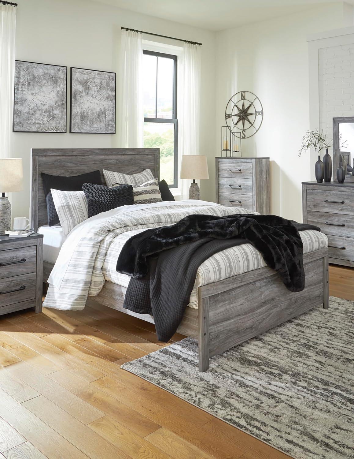 imageSignature Design by Ashley Bronyan Contemporary Queen Panel Bed with Metal Slats Foundation or Box Spring Needed Gray