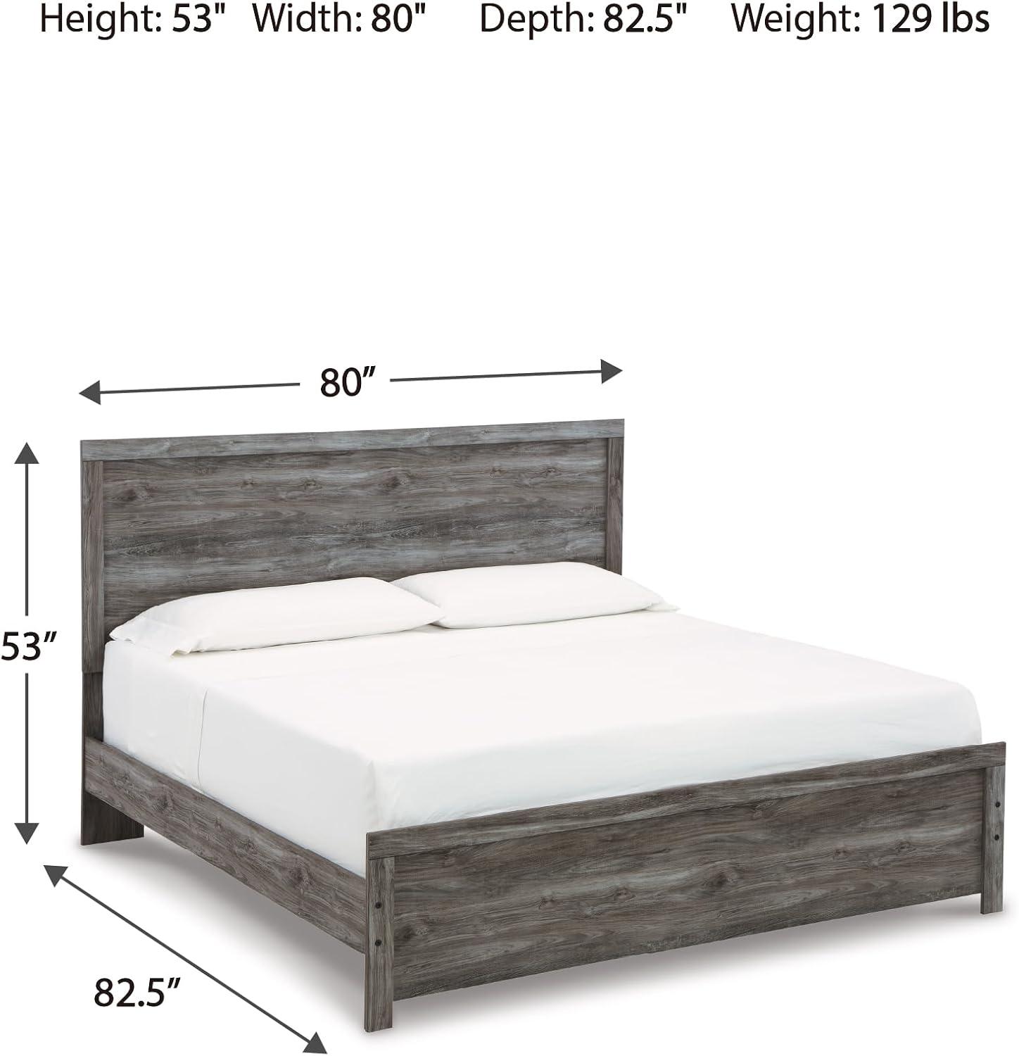 imageSignature Design by Ashley Bronyan Contemporary Queen Panel Bed with Metal Slats Foundation or Box Spring Needed Gray