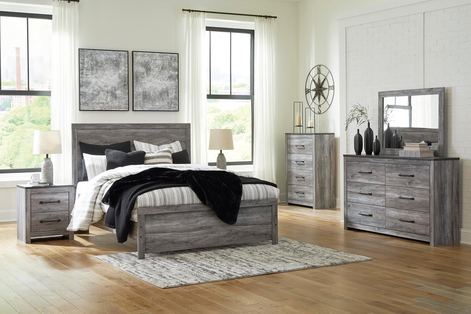 imageSignature Design by Ashley Bronyan Contemporary Queen Panel Bed with Metal Slats Foundation or Box Spring Needed Gray