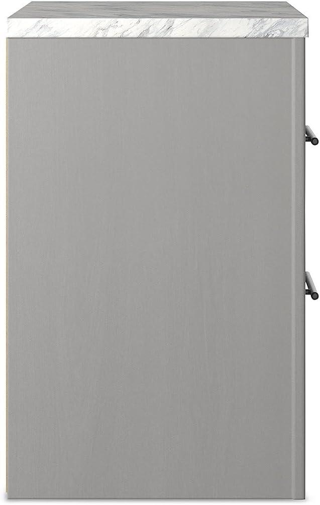 imageSignature Design by Ashley Bronyan Rustic 2 Drawer Nightstand 2472quot Tall GrayGrey