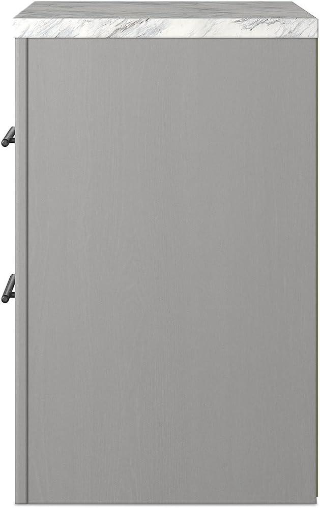 imageSignature Design by Ashley Bronyan Rustic 2 Drawer Nightstand 2472quot Tall GrayGrey