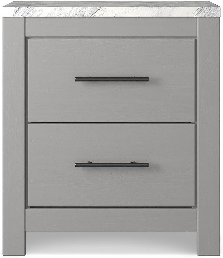 imageSignature Design by Ashley Bronyan Rustic 2 Drawer Nightstand 2472quot Tall GrayGrey