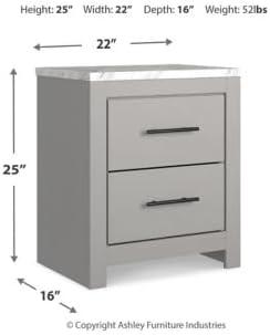 imageSignature Design by Ashley Bronyan Rustic 2 Drawer Nightstand 2472quot Tall GrayGrey