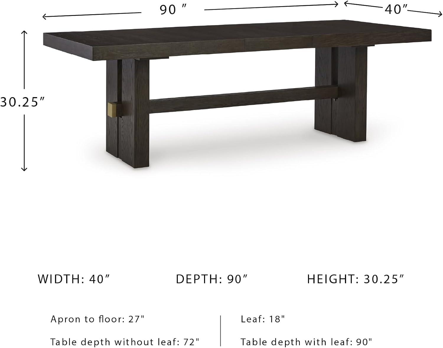 imageSignature Design by Ashley Burkhaus Contemporary Counter Height Dining Table with DoublePedestal Base and Wine Rack Dark BrownRectangle Extension