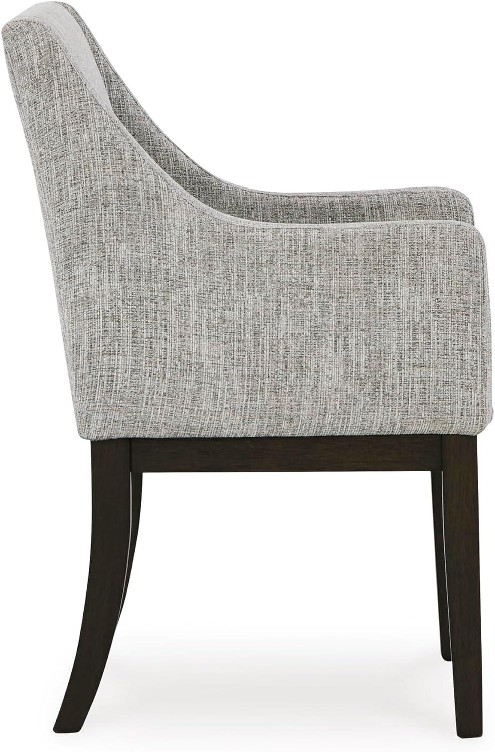imageSignature Design by Ashley Burkhaus Traditional Dining Upholstered Arm Chair 2 Count Gray ampamp Dark BrownARM CHAIR