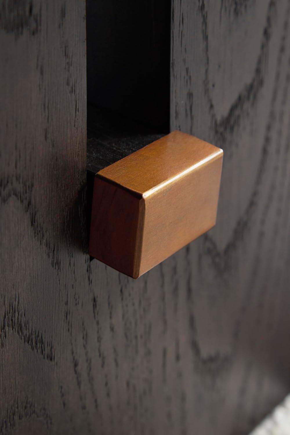 imageSignature Design by Ashley Burkhaus Traditional Rectangular Coffee Table with Marble Tabletop Dark Brown ampamp White