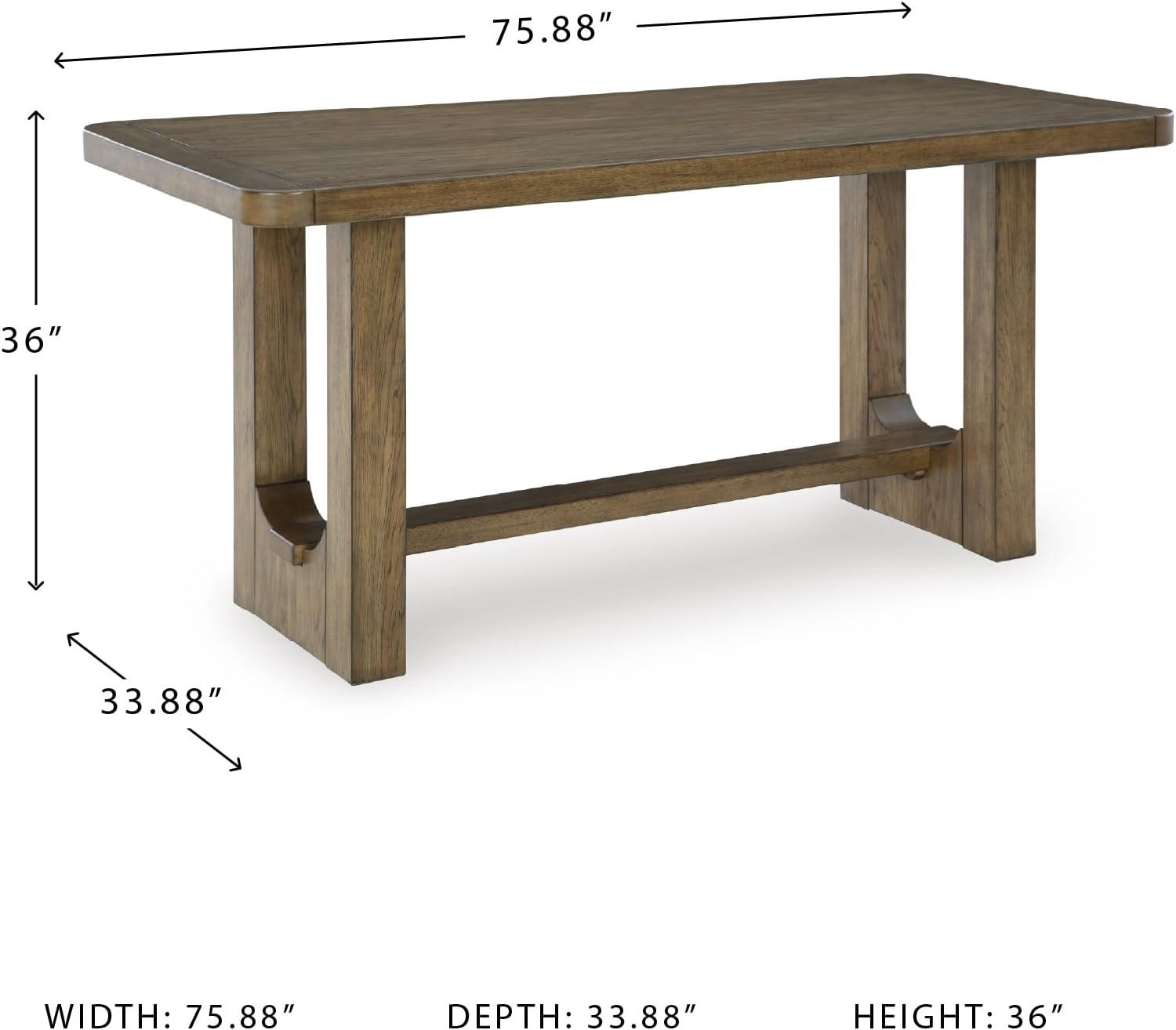 imageSignature Design by Ashley Cabalynn Casual Counter Height Dining Table with Trestle Base Light Brown