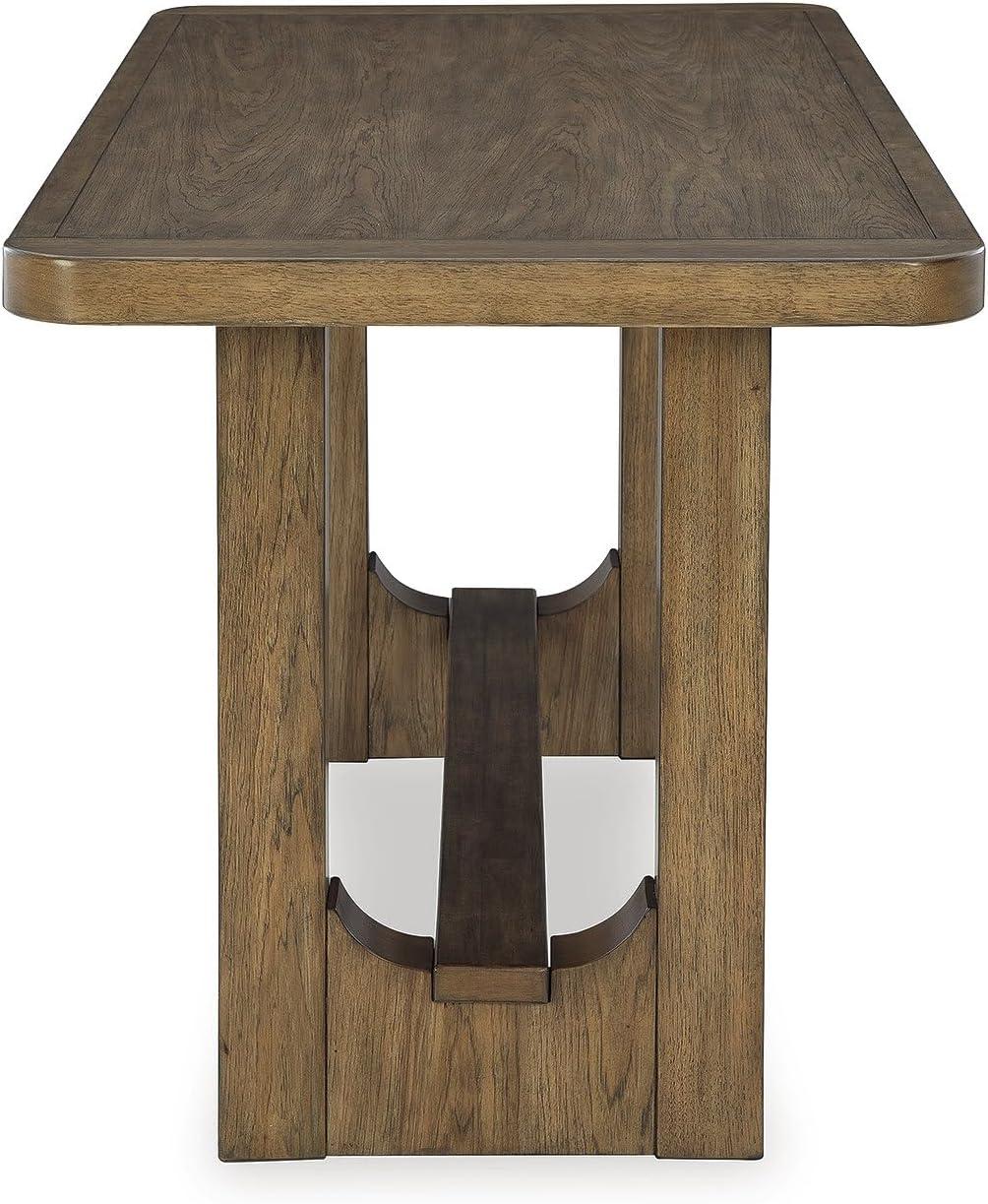 imageSignature Design by Ashley Cabalynn Casual Counter Height Dining Table with Trestle Base Light Brown