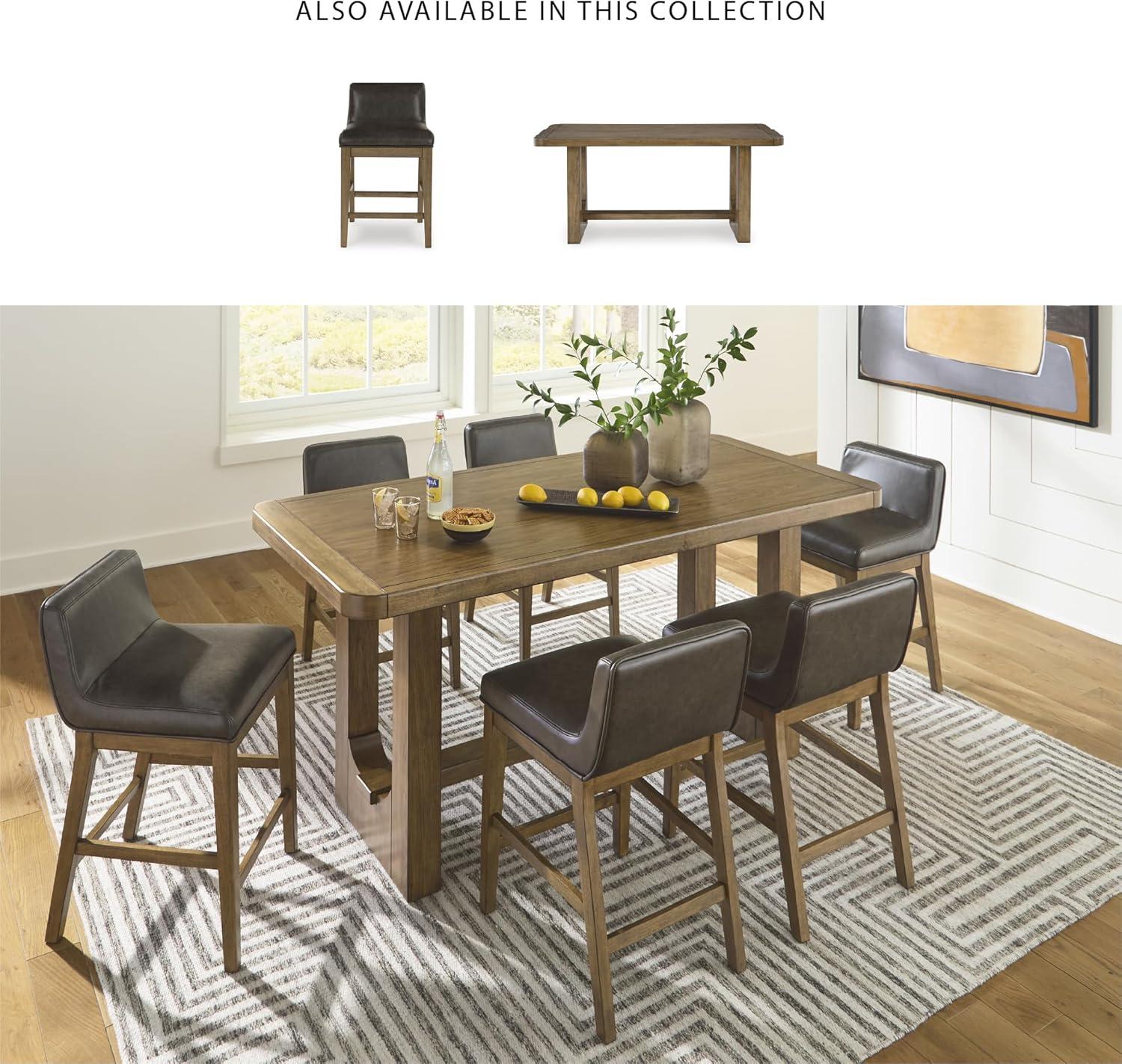 imageSignature Design by Ashley Cabalynn Casual Counter Height Dining Table with Trestle Base Light Brown