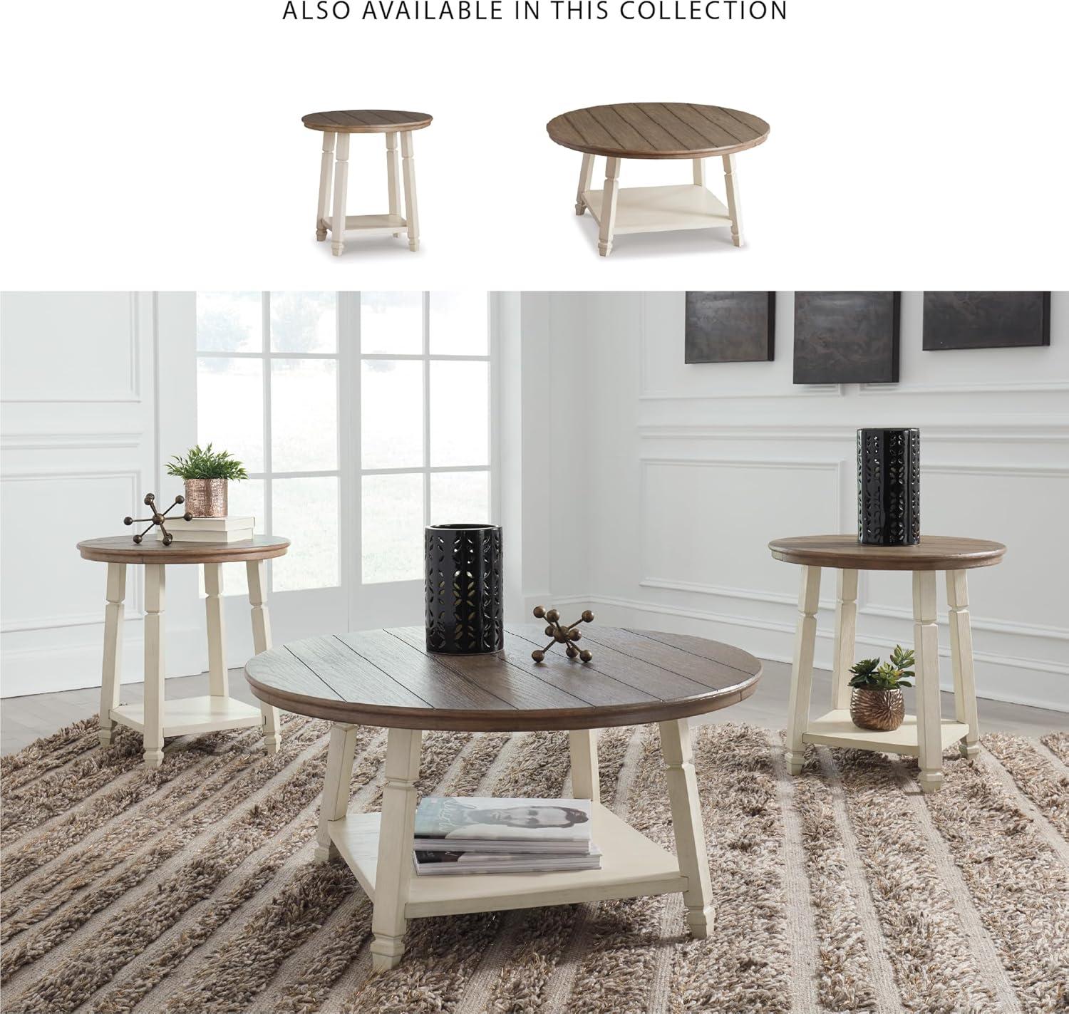 imageSignature Design by Ashley Caitbrook Neutral 3 Piece Table Set with Coffee ampamp 2 End Tables Grayish BrownWhitewash