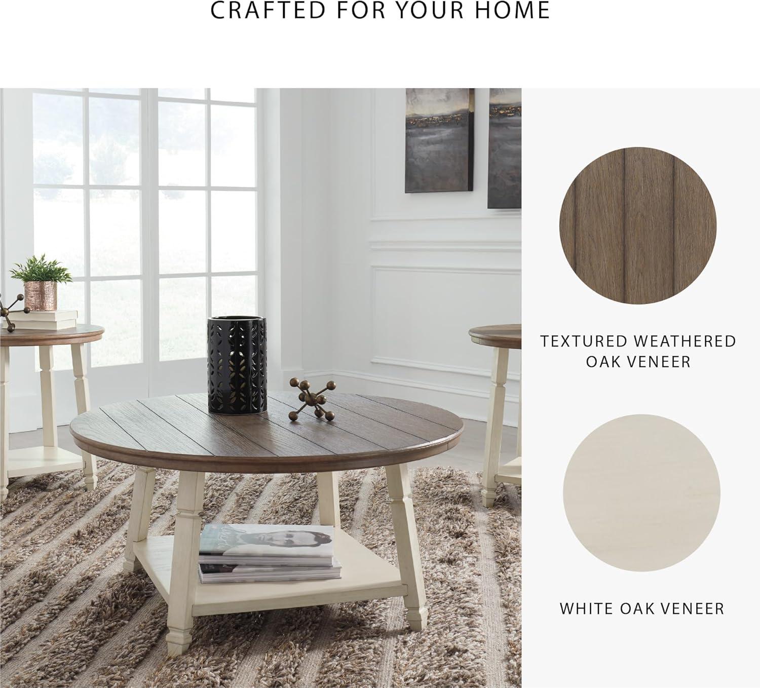 imageSignature Design by Ashley Caitbrook Neutral 3 Piece Table Set with Coffee ampamp 2 End Tables Grayish BrownWhitewash