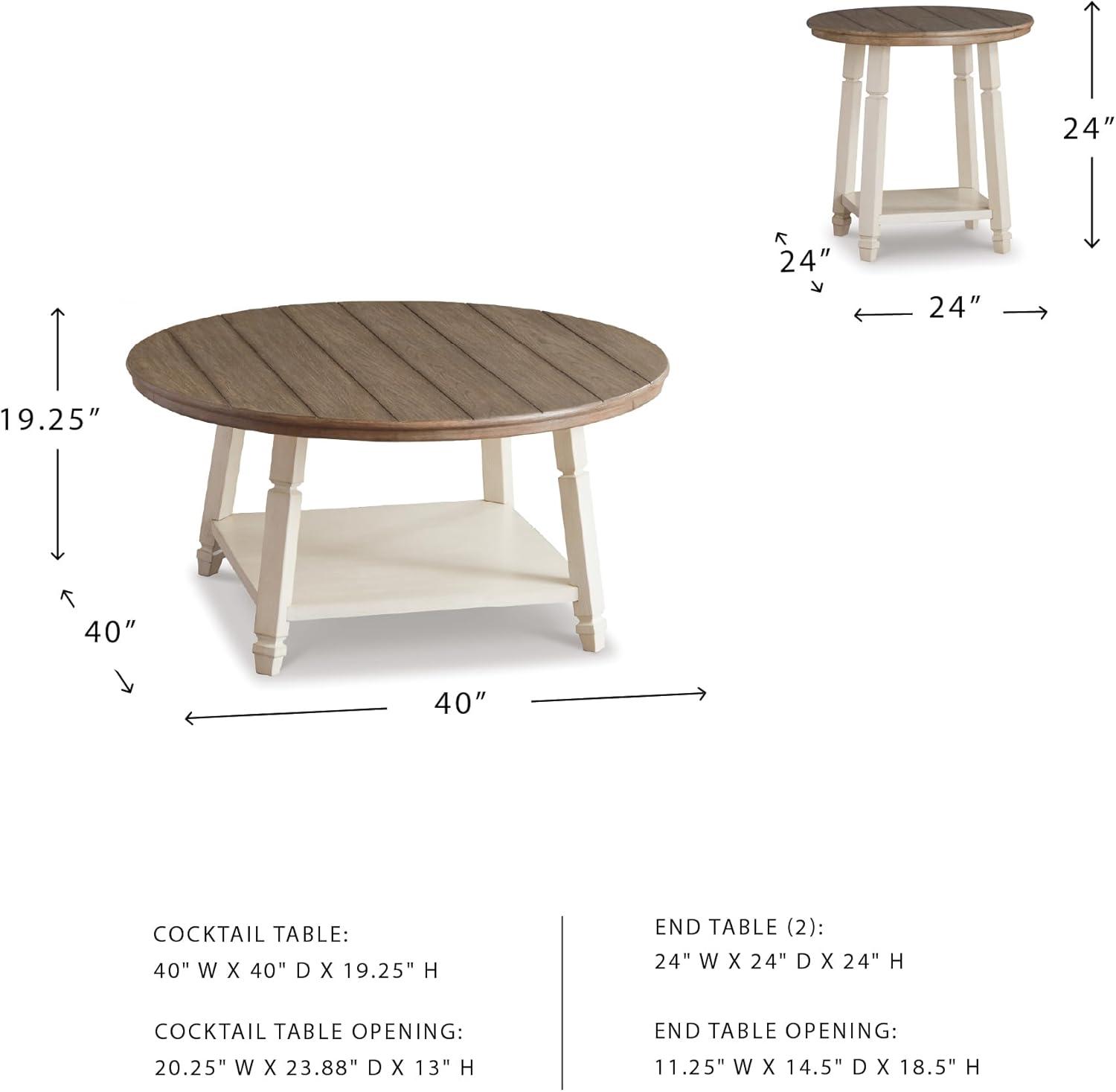 imageSignature Design by Ashley Caitbrook Neutral 3 Piece Table Set with Coffee ampamp 2 End Tables Grayish BrownWhitewash