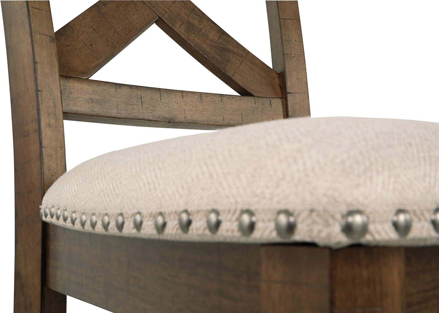 imageSignature Design by Ashley Caitbrook Rustic 2463quot Counter Height Upholstered Barstool Set of 2 GrayBrown