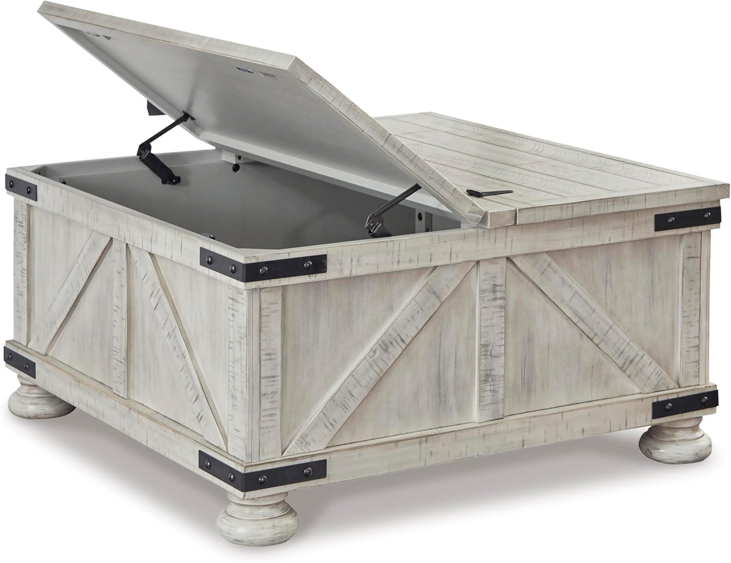 imageSignature Design by Ashley Carynhurst Casual Cocktail Table with Storage WhitewashCocktail Table