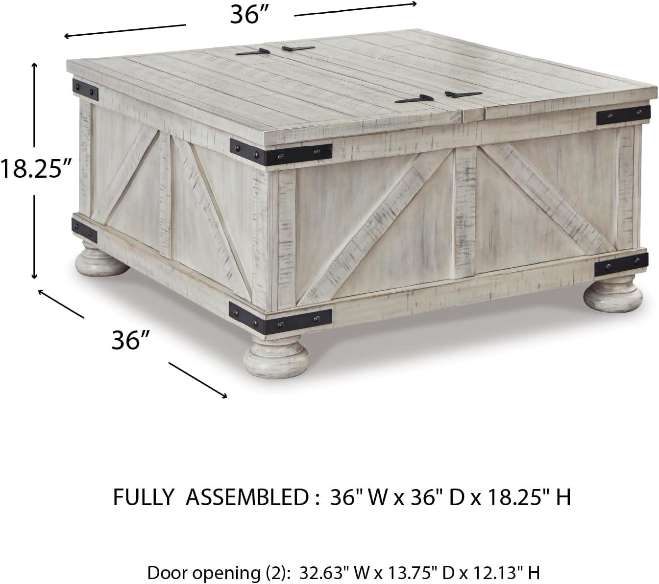 imageSignature Design by Ashley Carynhurst Casual Cocktail Table with Storage WhitewashCocktail Table