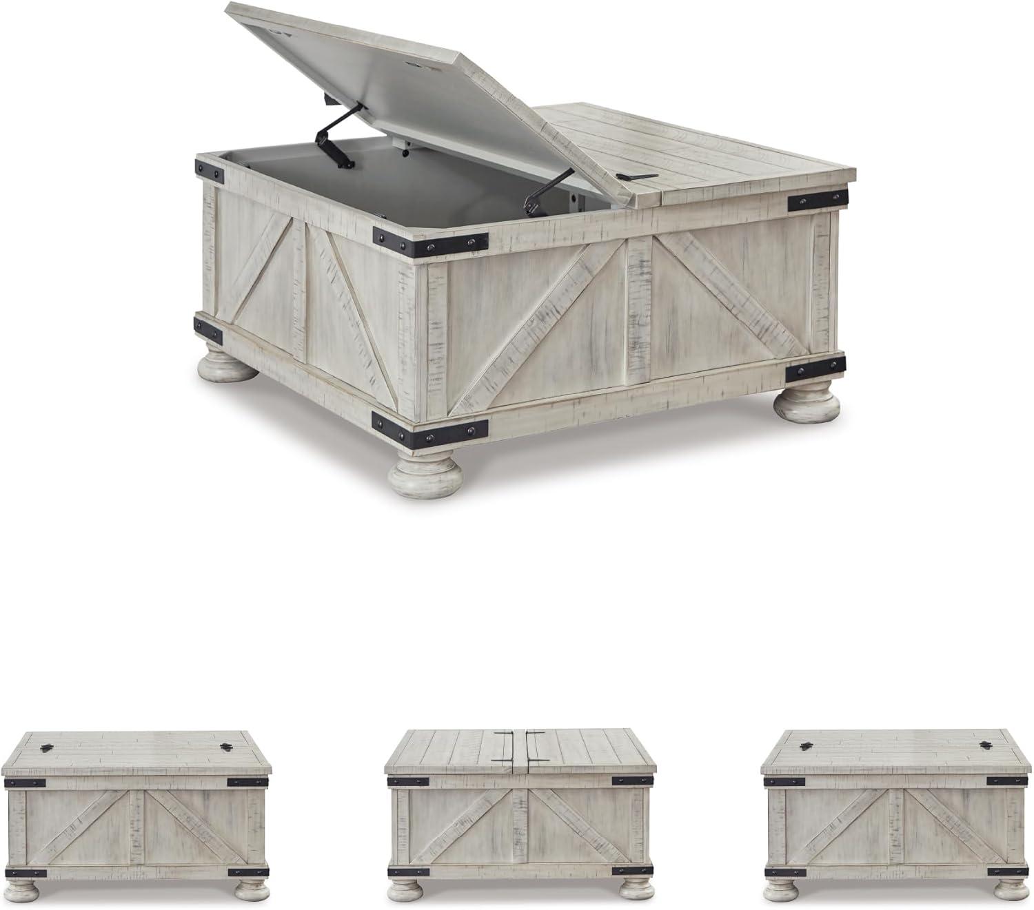 imageSignature Design by Ashley Carynhurst Casual Cocktail Table with Storage WhitewashCocktail Table