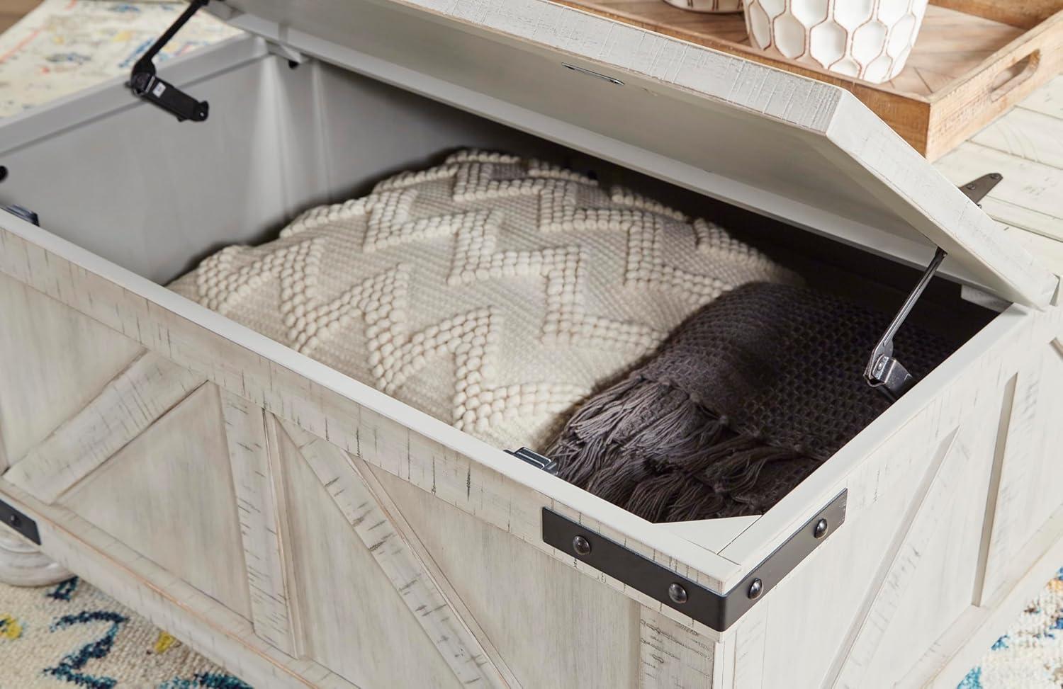 imageSignature Design by Ashley Carynhurst Casual Cocktail Table with Storage WhitewashCocktail Table