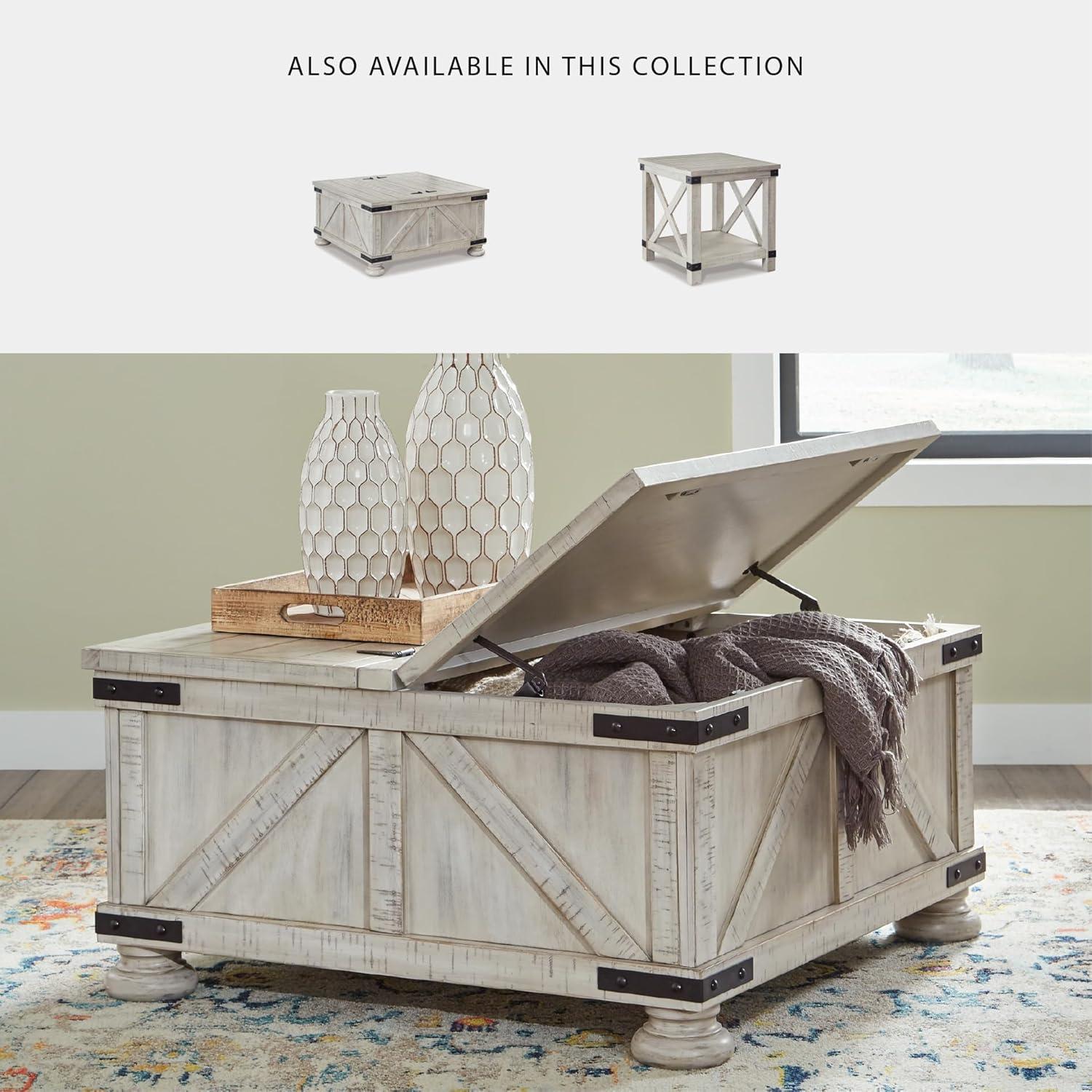 imageSignature Design by Ashley Carynhurst Casual Cocktail Table with Storage WhitewashCocktail Table