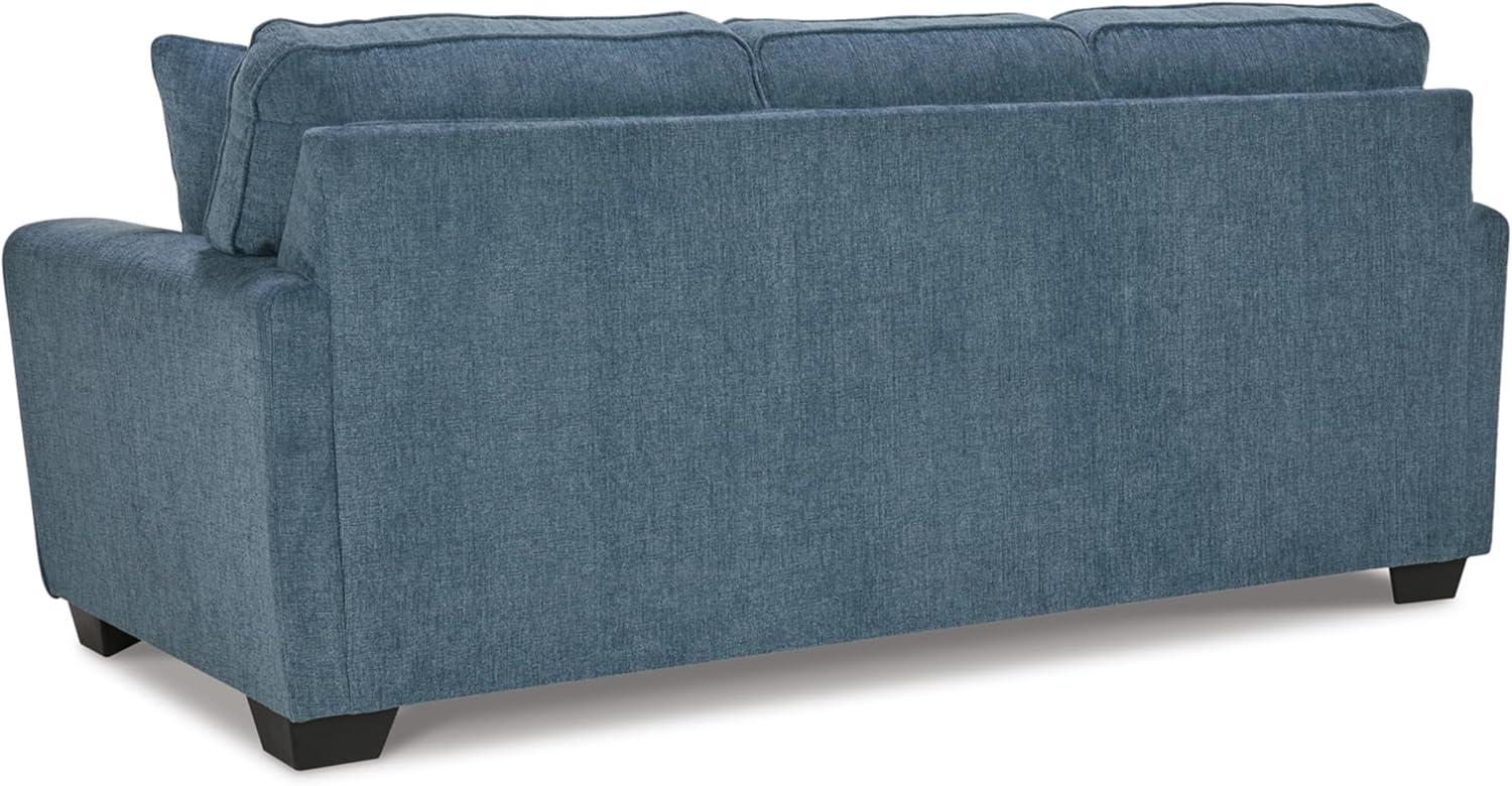 imageSignature Design by Ashley Cashton Casual 2in1 Sofa Sleeper with Folding Gel Memory Foam Mattress Queen BlueBlue