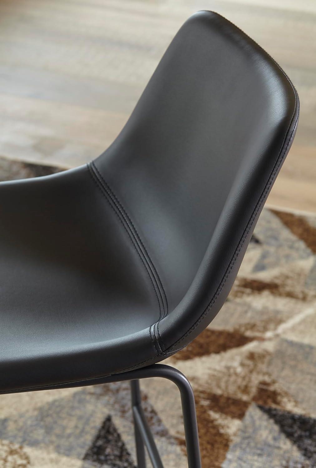 imageSignature Design by Ashley Centiar 24quot Counter Height Modern Bucket Barstool 2 Count BrownBlack