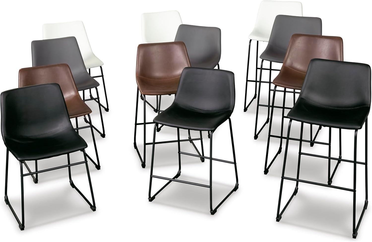 imageSignature Design by Ashley Centiar 24quot Counter Height Modern Bucket Barstool 2 Count BrownBlack