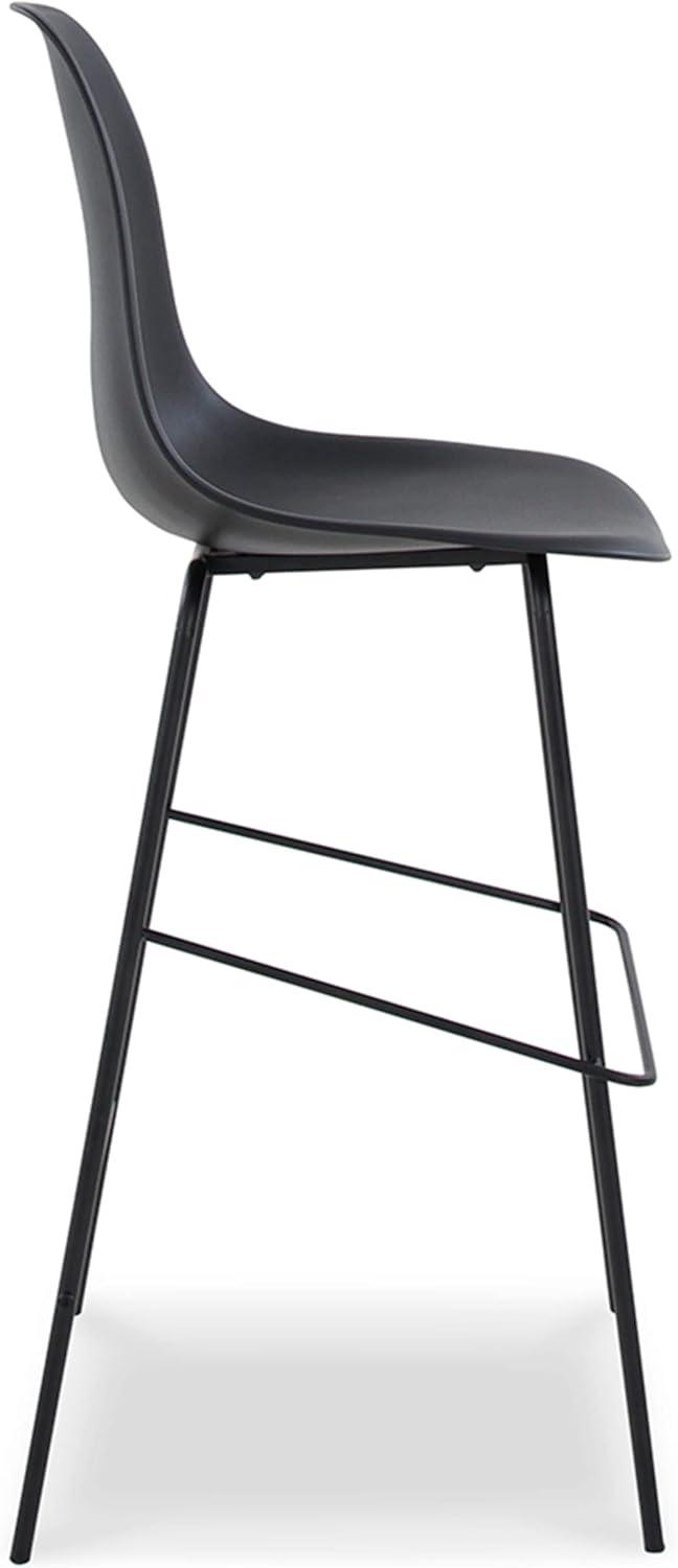 imageSignature Design by Ashley Centiar 24quot Counter Height Modern Bucket Barstool 2 Count BrownBlack