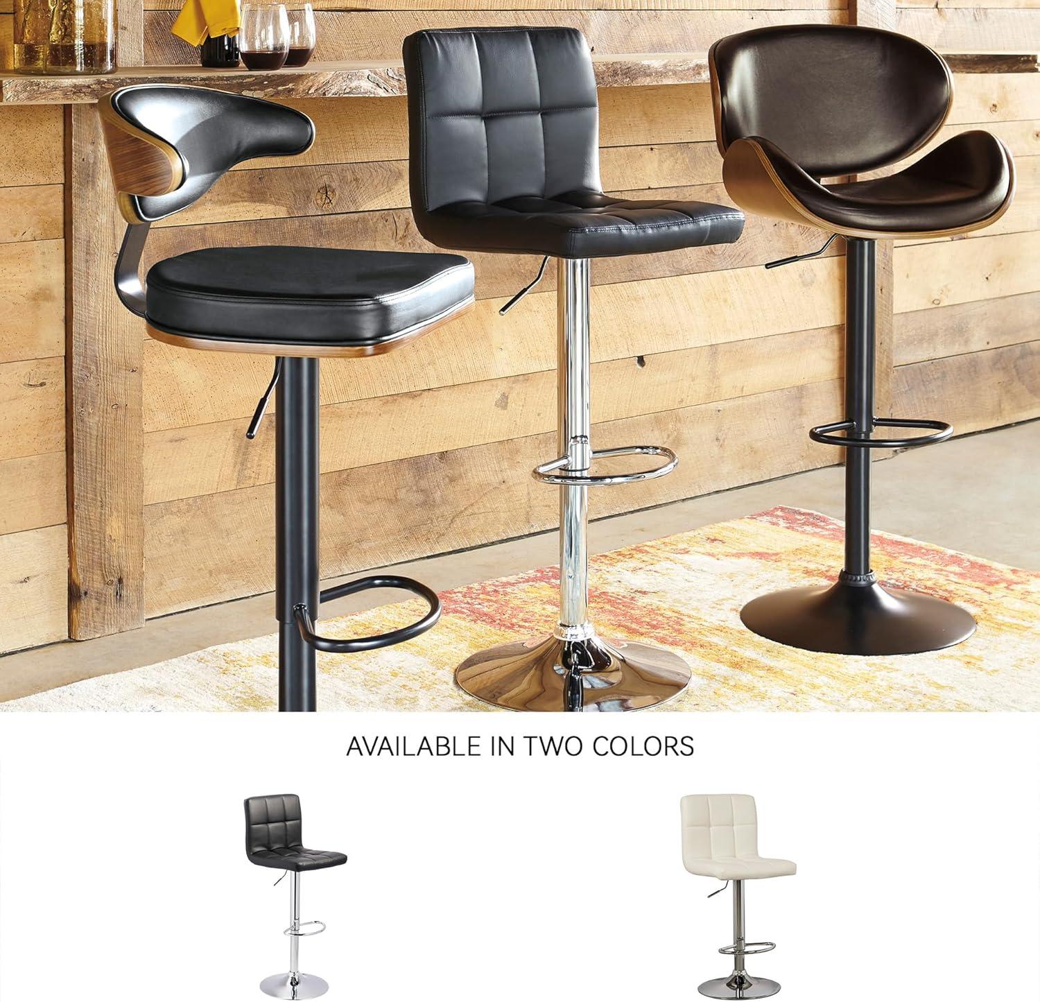 imageSignature Design by Ashley Centiar 24quot Counter Height Modern Bucket Barstool 2 Count BrownBlack