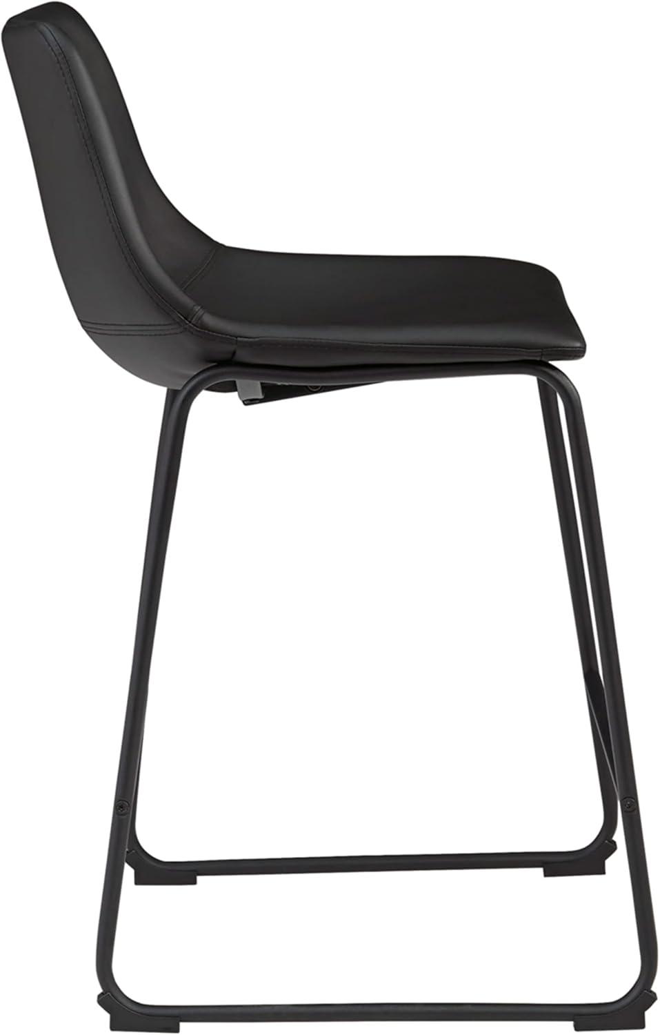 imageSignature Design by Ashley Centiar 24quot Counter Height Modern Bucket Barstool 2 Count BrownBlack