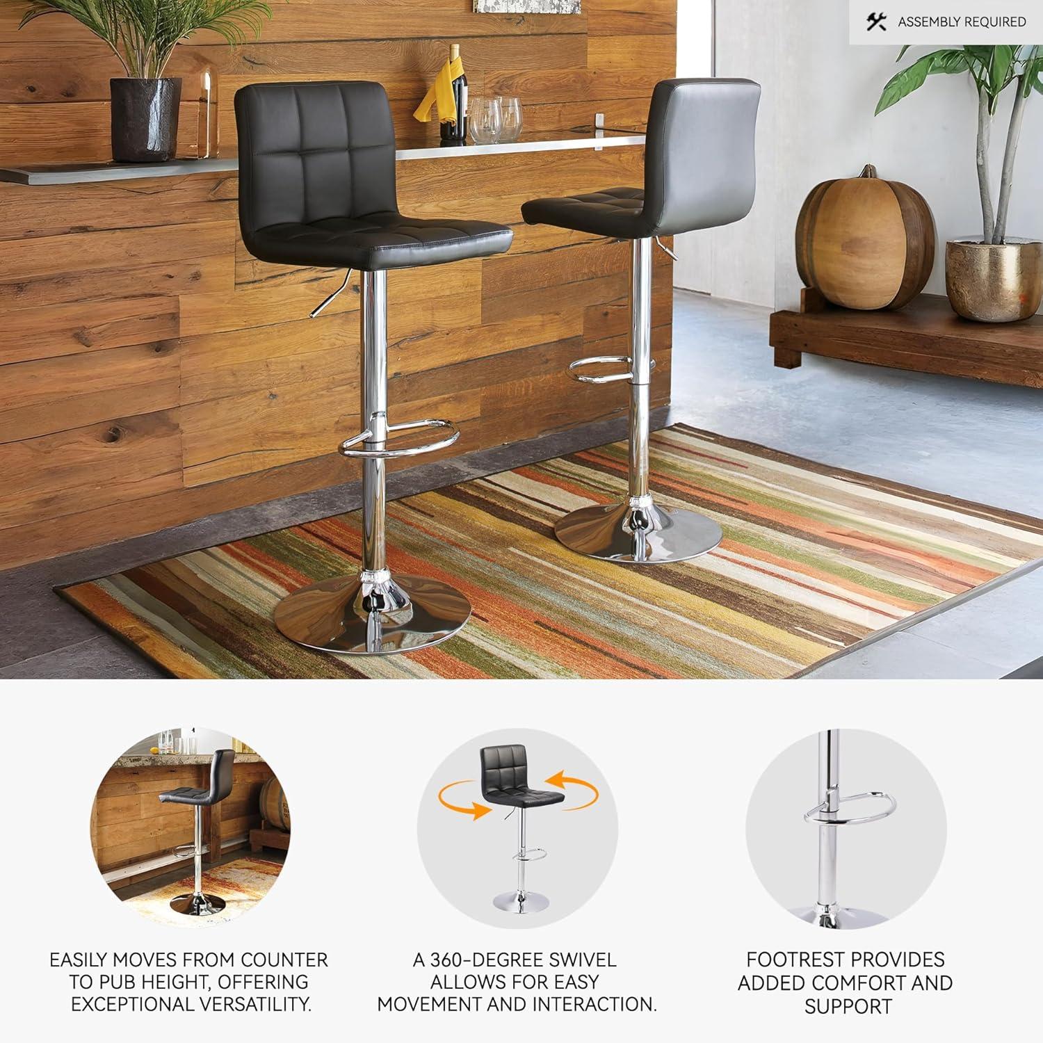 imageSignature Design by Ashley Centiar 24quot Counter Height Modern Bucket Barstool 2 Count BrownBlack