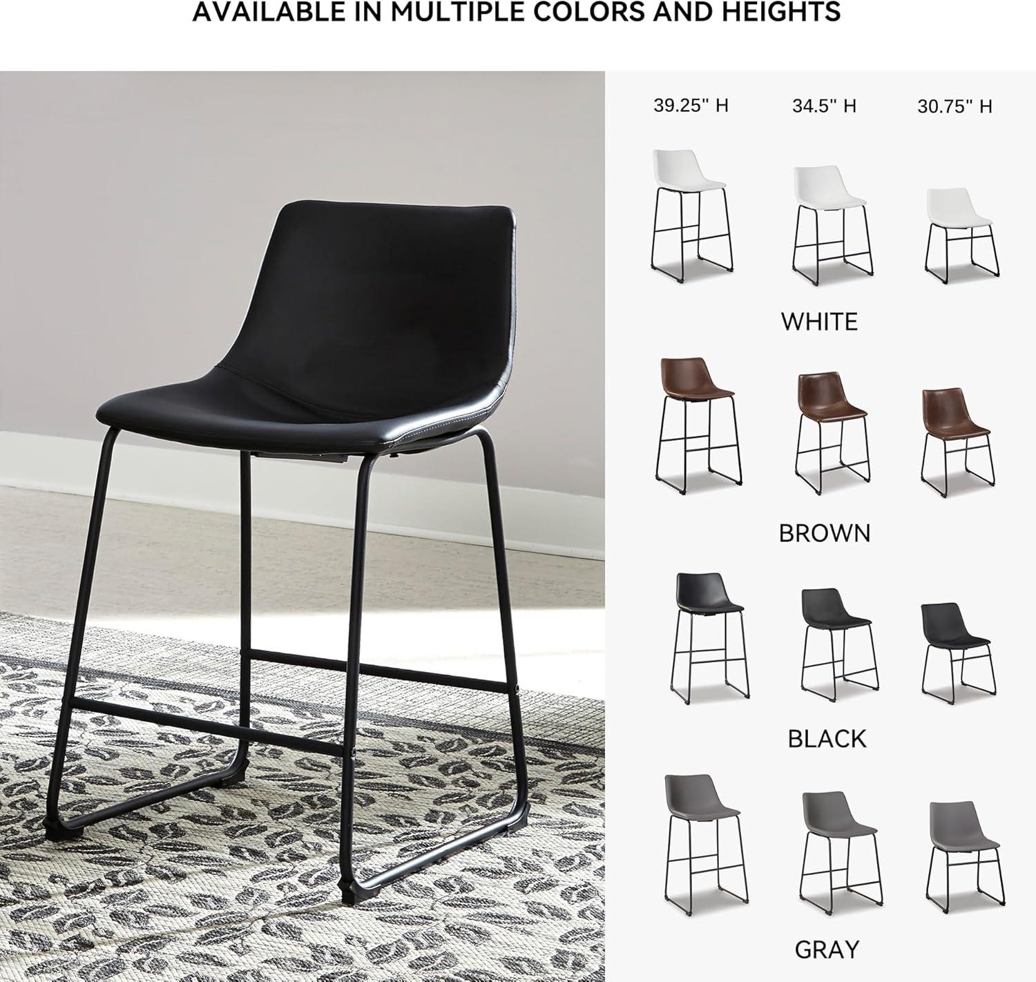 imageSignature Design by Ashley Centiar 24quot Counter Height Modern Bucket Barstool 2 Count BrownBlack