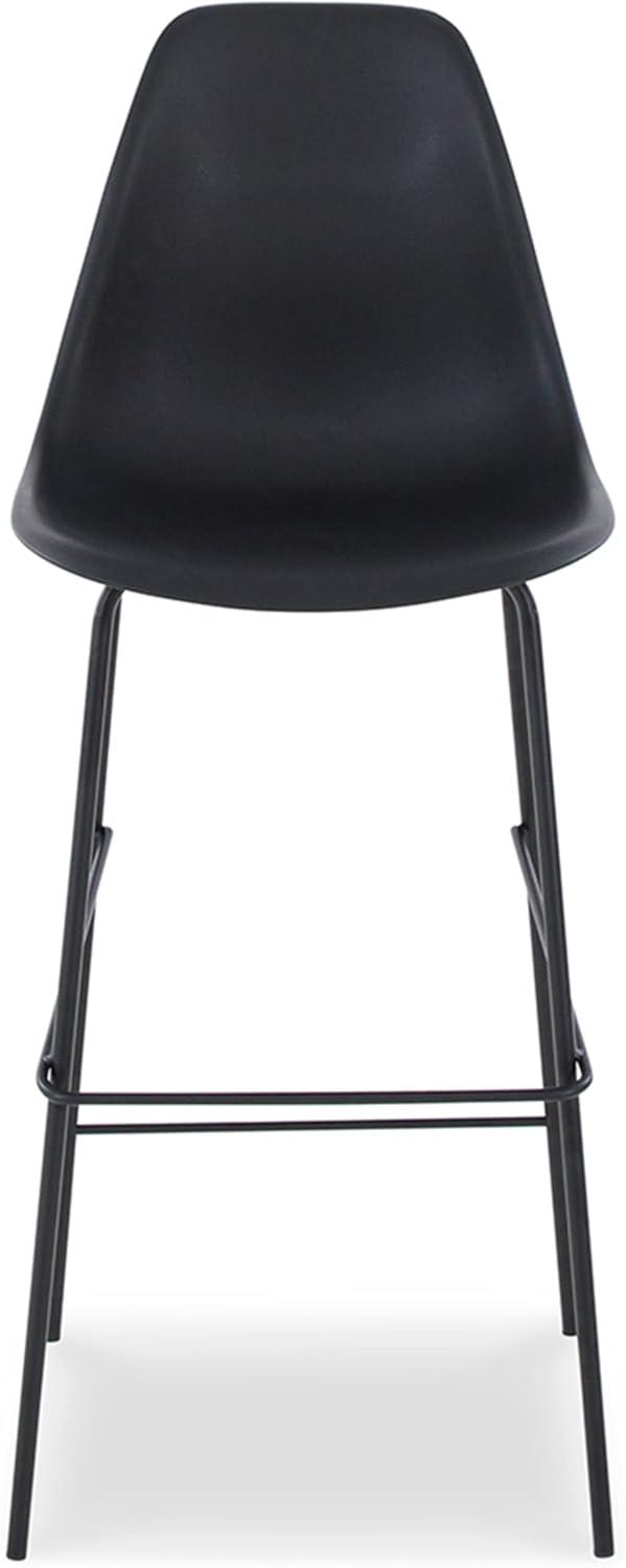 imageSignature Design by Ashley Centiar 24quot Counter Height Modern Bucket Barstool 2 Count BrownBlack