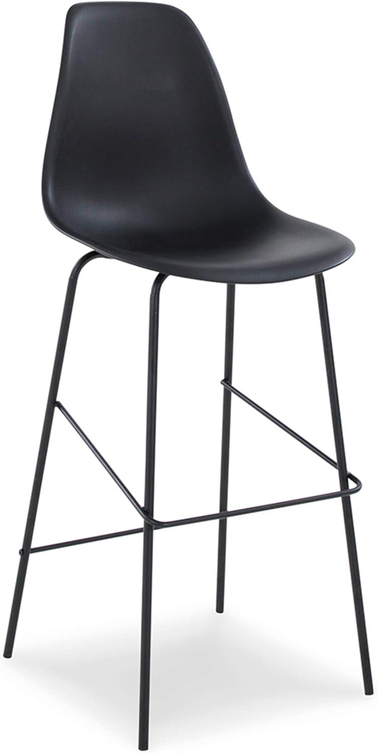 imageSignature Design by Ashley Centiar 24quot Counter Height Modern Bucket Barstool 2 Count BrownBlack