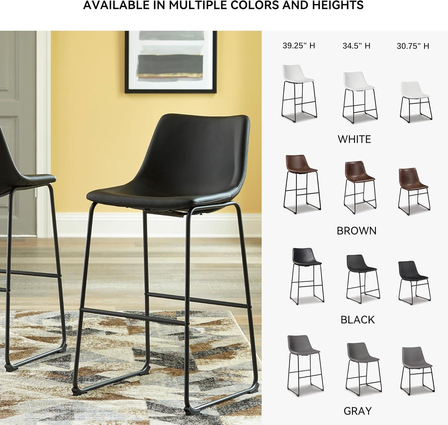imageSignature Design by Ashley Centiar 24quot Counter Height Modern Bucket Barstool 2 Count BrownBlack