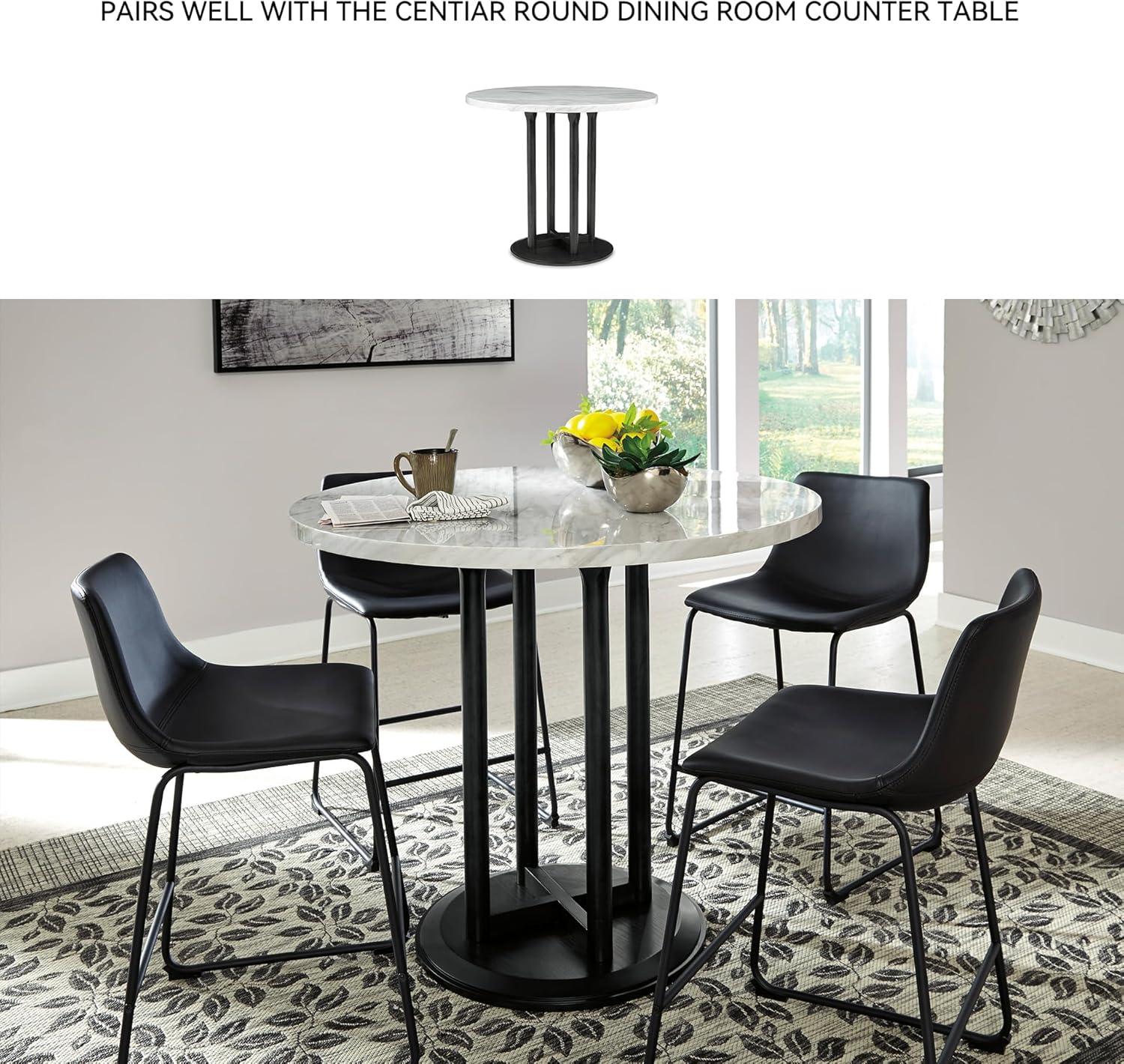 imageSignature Design by Ashley Centiar 24quot Counter Height Modern Bucket Barstool 2 Count BrownBlack