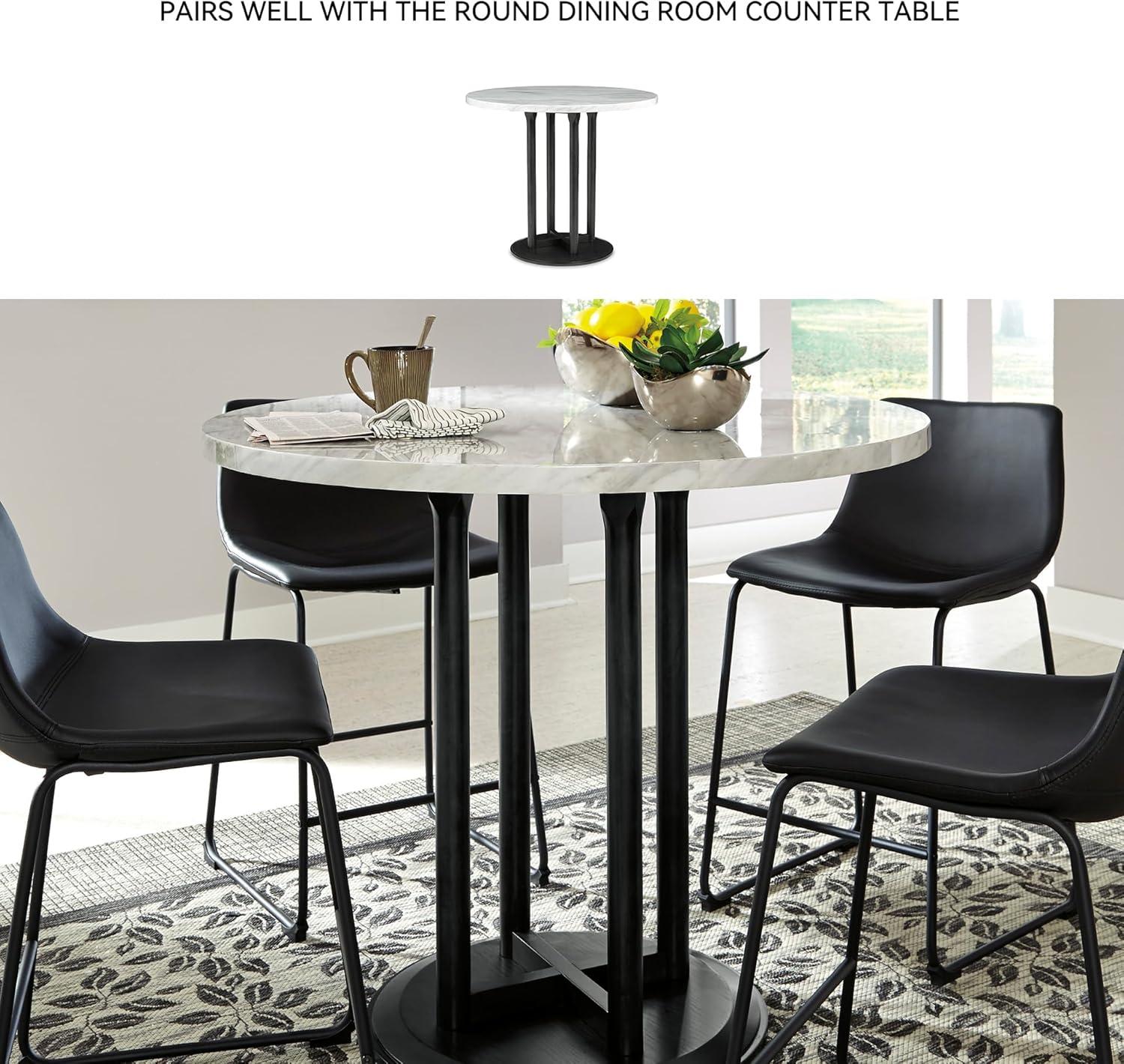 imageSignature Design by Ashley Centiar 24quot Counter Height Modern Bucket Barstool 2 Count BrownBlack