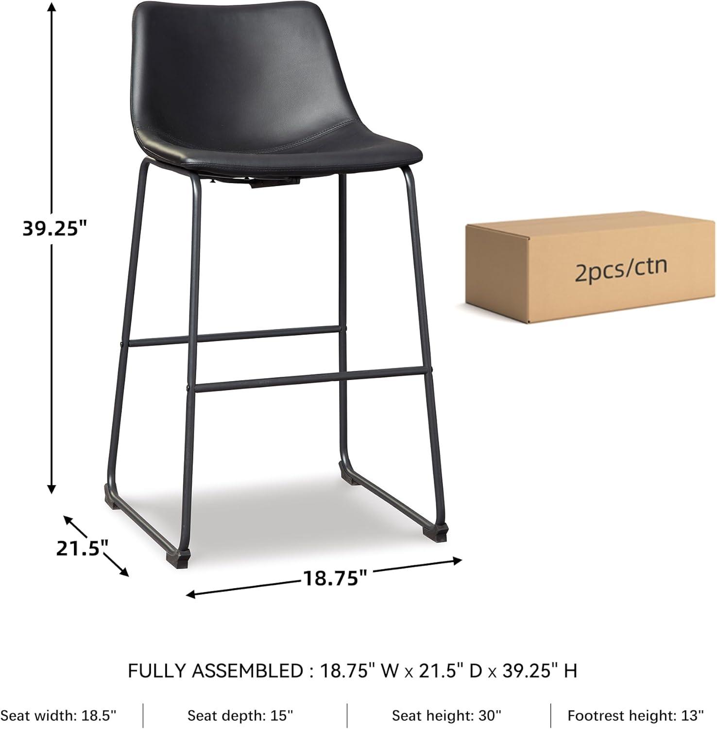 imageSignature Design by Ashley Centiar 24quot Counter Height Modern Bucket Barstool 2 Count BrownBlack
