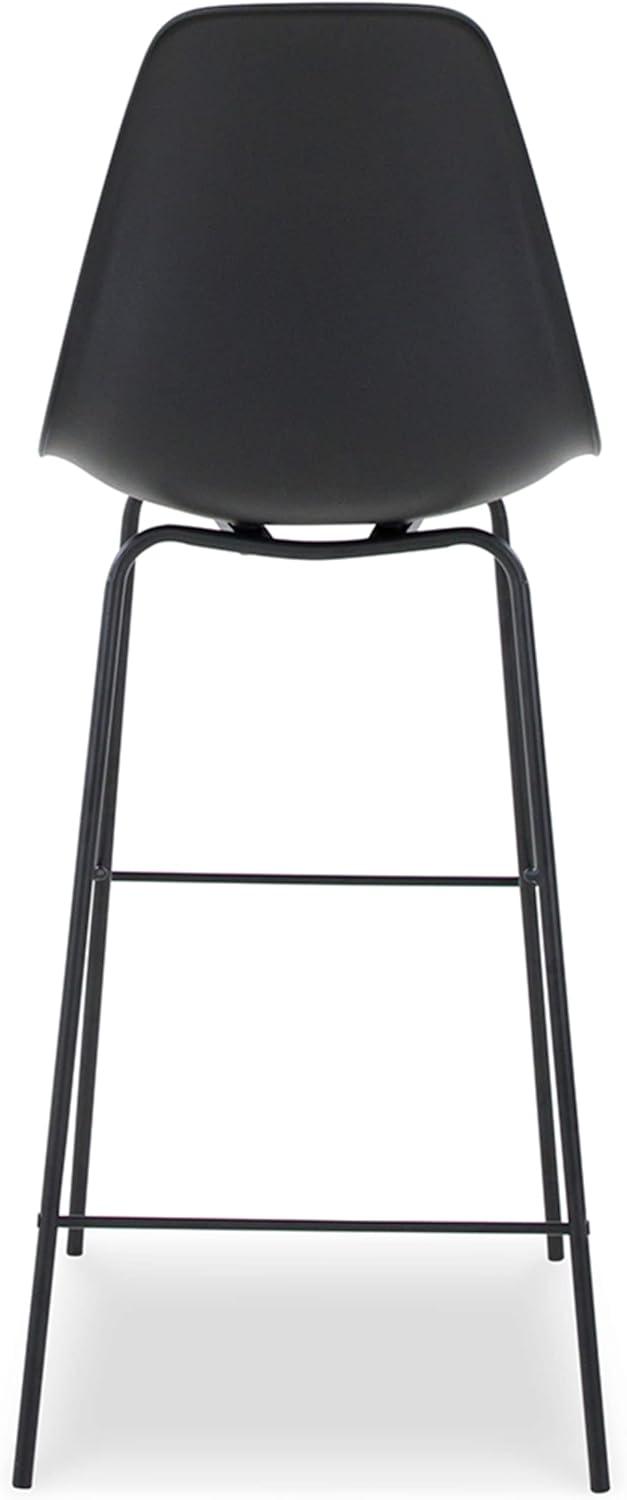 imageSignature Design by Ashley Centiar 24quot Counter Height Modern Bucket Barstool 2 Count BrownBlack